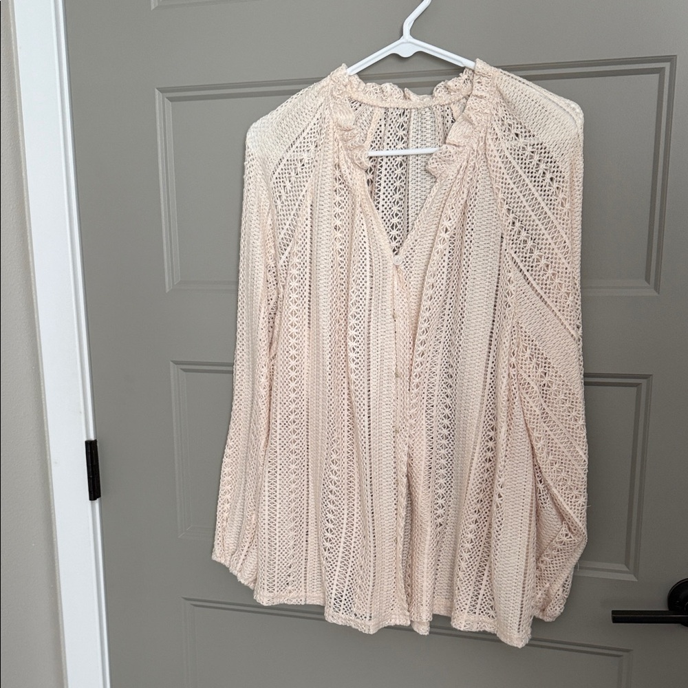 Elegant Cream Lace Women's Top